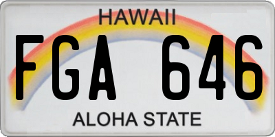 HI license plate FGA646