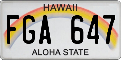 HI license plate FGA647