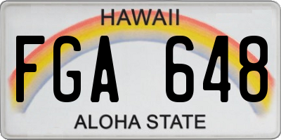 HI license plate FGA648