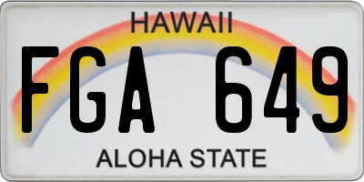 HI license plate FGA649
