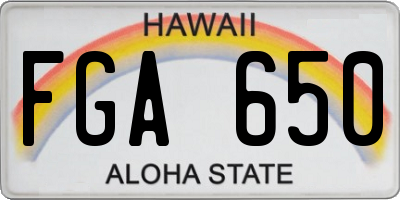 HI license plate FGA650