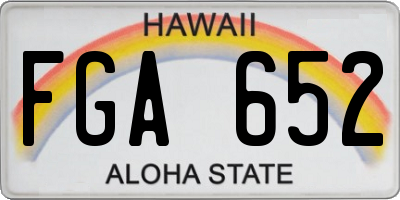 HI license plate FGA652