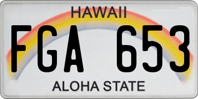 HI license plate FGA653