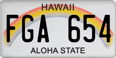 HI license plate FGA654
