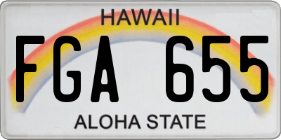 HI license plate FGA655
