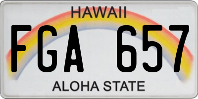 HI license plate FGA657