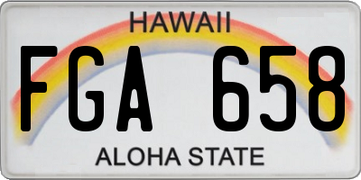 HI license plate FGA658