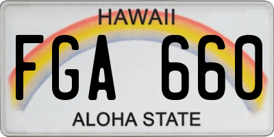 HI license plate FGA660