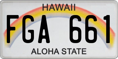 HI license plate FGA661