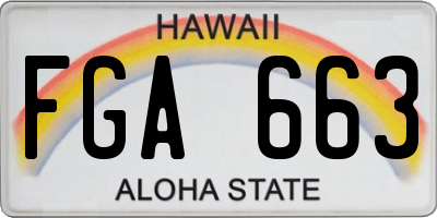 HI license plate FGA663