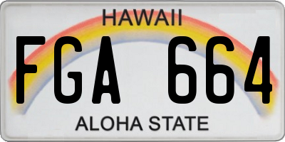 HI license plate FGA664