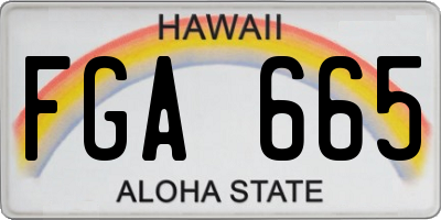 HI license plate FGA665