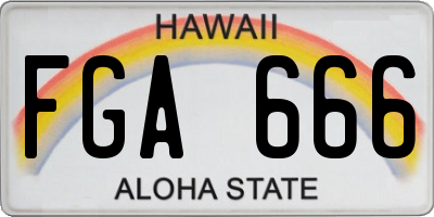 HI license plate FGA666