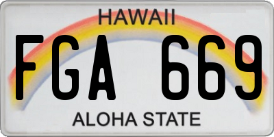 HI license plate FGA669