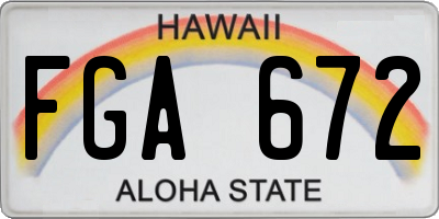 HI license plate FGA672