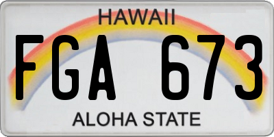 HI license plate FGA673
