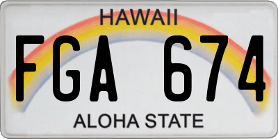 HI license plate FGA674
