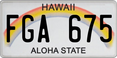 HI license plate FGA675