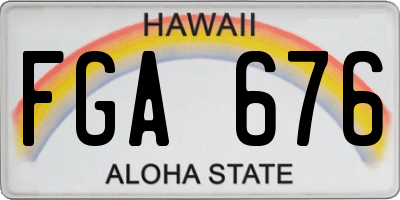 HI license plate FGA676