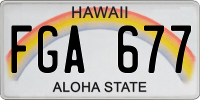 HI license plate FGA677
