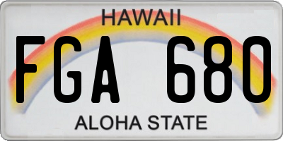 HI license plate FGA680