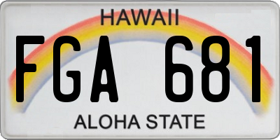HI license plate FGA681