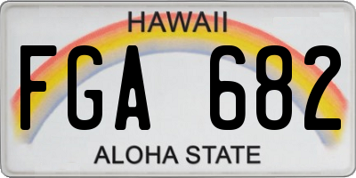 HI license plate FGA682