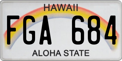 HI license plate FGA684