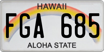 HI license plate FGA685