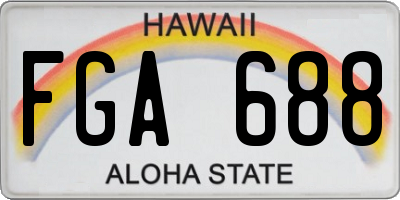 HI license plate FGA688
