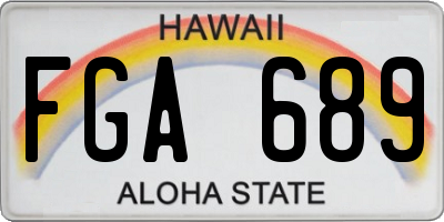 HI license plate FGA689