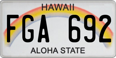 HI license plate FGA692