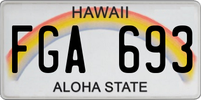HI license plate FGA693