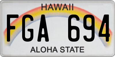 HI license plate FGA694
