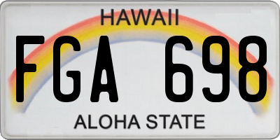 HI license plate FGA698