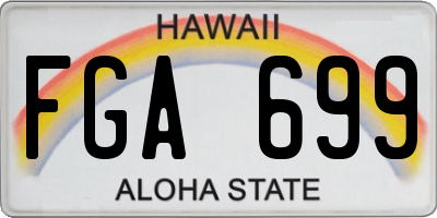 HI license plate FGA699