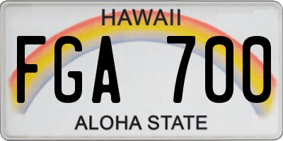 HI license plate FGA700