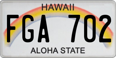 HI license plate FGA702