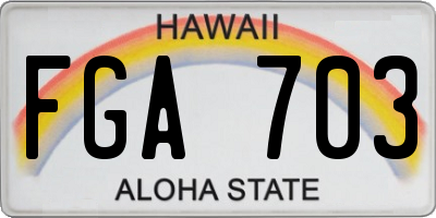 HI license plate FGA703