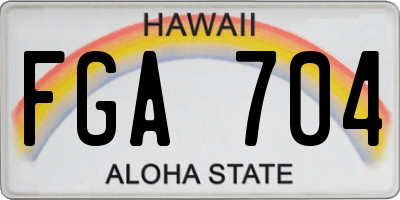 HI license plate FGA704