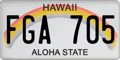 HI license plate FGA705