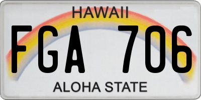 HI license plate FGA706