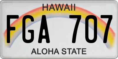 HI license plate FGA707