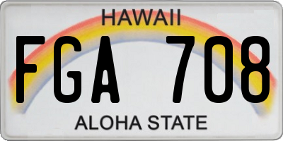 HI license plate FGA708