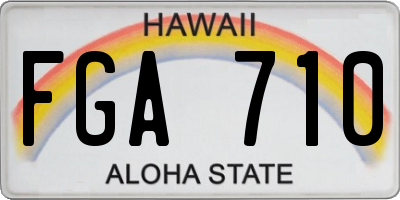 HI license plate FGA710