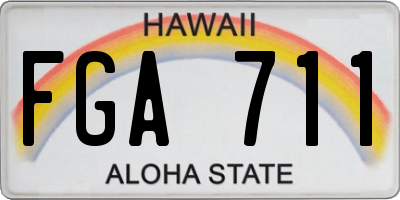 HI license plate FGA711