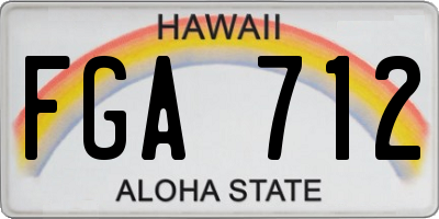 HI license plate FGA712