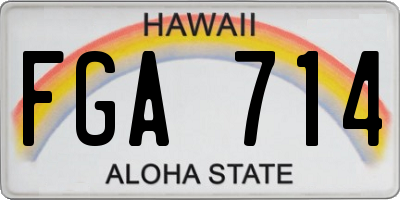HI license plate FGA714