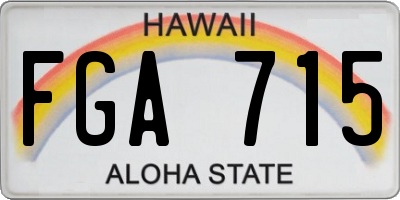 HI license plate FGA715