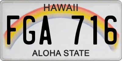 HI license plate FGA716